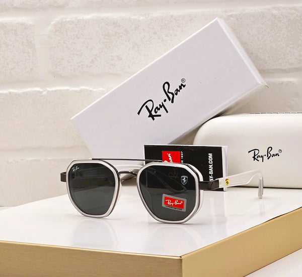 RAY-BAN Ferrari Edition Geometric Hexagonal Aviator Premium Sunglasses for Unisex