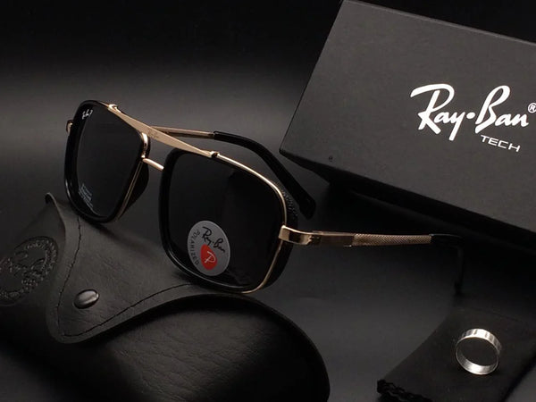 RAY-BAN Black & Gold 4413 Aviator Trendy Hot Favourite Wintage Sunglass For Unisex